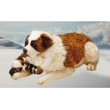 Nanna with Puppy 55" Saint Bernard Dog Stuffed Plush Animal Display Prop