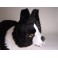 Noble Border Collie Dog Stuffed Plush Animal Display Prop